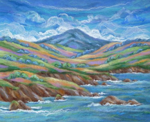 Sound of the Sea / Sŵn-y-Môr Ali Scott felt art titled Sound of the Sea / Sŵn-y-Môr